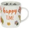 THUN, Mug in Porcellana Decorata a Mano con Motivi Floreali, Linea Happy Country, 300 ml; Mug Ø 8.5, 10.5 cm h
