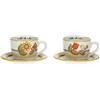 THUN - Set 2 Tazze Country con Fiori, Farfalla e Uccellino