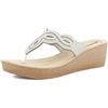 inblu Ciabatte Donna Infradito Brillantini con Zeppa e Plateau, Plantare in Pelle Imbottito, Ghiaccio, 38 EU