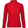Niscioma Polo Donna Manica Lunga - T-Shirt Maniche Lunghe da Lavoro, T Shirt 100% Cotone Piquet, Maglietta Tinta Unita con Colletto e 2 Bottoni Modello 01 Long Sleeve