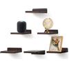 NIUBEST Piccola mensola sospesa, 12,7 x 15,2 cm, per parete, mini mensole, mensola in legno rustico per camera da letto, soggiorno, bagno, cucina (6, noce scuro)