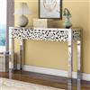 SHYFOY Consolle Ingresso, Tavolo Ingresso con Lussuosi Accenti di Cristallo, Superficie a Specchio, Cornice in MDF, Facile da Montare, per Soggiorno, Ingresso, Corridoio, Argento