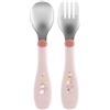 ARTSANA Chicco Posate Acciaio Inox Bambini Set Pappa Forchetta e Cucchiaio 2 Pezzi 18M+ Rosa