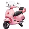 Aziamor Vespa GTS Piaggio 12V Moto per Bambini con Bauletto Colore Rosa