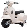 Aziamor Vespa Piaggio Moto Elettrica per bambini 6V Luci e Suoni Colore Bianco