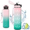 Vikastar Vikaster Borraccia motivazionale, 1000ml Borraccia con cannuccia, Water Bottle Senza BPA & Prova di Perdite, Bottiglia Acqua Sportiva per Bambini Scuola, Bici, Palestra, Ufficio, Trekking, Outdoor