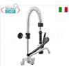 Rubinetto Miscelatore biforo a parete con doccia sospesa alta 600 mm e canna di erogazione da 250 mm, comando con leva
