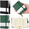 HOCUCHELAND 2 taccuino piccolo con copertina rigida, formato A7, 200 pagine, piccolo con penna, mini blocco note con chiusura elastica e portapenne, taccuino tascabile per uomini e donne