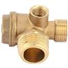 Walfront Valvola di ritegno in ottone a 3 vie compressore d'aria con filettatura maschio collegamento del tubo del compressore d'aria