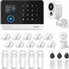 LWOHSI Sistema di allarme domestico 4G+WIFI con telecamera esterna Configurazione rapida e semplice, nessun canone mensile, controllo tramite app per la