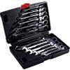 Wakects Set Chiavi Cricchetto Combinate, Set di chiavi inglesi a cricchetto 8-19 mm, 12 Pezzi Chiave a cricchetto con cassetta