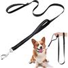 Kzouenzu Guinzaglio Per Cani [Cordon de serrage double], 2m X 2.5cm, Guinzaglio Per Cani Addestramento, Resistente Leggero Con Fibbia Lega Zinco, Per Seguono Obbedienza [Nero]