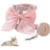 BSITSSS Pettorina Gatto con Guinzaglio, Pettorina per Gatti con Papillon Rosa Regolabile, Imbracatura con Guinzaglio per Gatti Cuccioli Cane Taglia Piccola Passeggiate All'aperto
