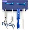 LIGICKY Set Forbici Parrucchiere professionali, Sicurezza punta arrotondata Forbici in Acciaio Inox, bambini forbici da barbiere Parrucchieri Sfoltire Kit di Utensili per Taglio Capelli Salon e casa