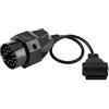 Keenso Connettore OBD2 per scanner adattatore rotondo per diagnosi veicolo - 20 a 16 pin - compatibile con E36 E38 E39 E46 E53 X5 Z3 - adattatore universale per auto utilitari e diagnosticare problemi