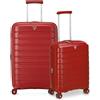 RONCATO B-FLYING Set 2 trolley Medio e Cabina Espandibili 4 Ruote, Rigidi con Chiusura TSA - ROSSO