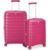 RONCATO B-FLYING Set 2 trolley Medio e Cabina Espandibili 4 Ruote, Rigidi con Chiusura TSA - MAGENTA
