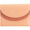 DUDU Portafoglio Donna Vera Pelle RFID con Portamonete, Portafogli Colorato a Doppia Patta Porta Carte di Credito Porta Banconote Rosa cipria
