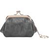 PORRASSO Retro Portamonete Mini Portafoglio Portatile Astuccio Portachiavi Coin Bag per Donna Grigio