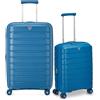 RONCATO B-FLYING Set 2 trolley Medio e Cabina Espandibili 4 Ruote, Rigidi con Chiusura TSA - DENIM