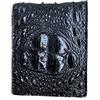 Generic Genuine coccodrillo humpback pelle pelle bifold portafoglio per gli uomini, vero alligatore fatto a mano portafoglio da uomo, nero, 4.72 x 3.54, Casual