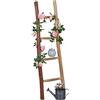 Relaxdays Scala Decorativa, Legno di Castagno, 4 Traverse, Fatta a Mano, Portasciugamani, Appendiabiti, 116 cm, Naturale