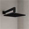 DEGHI Soffione doccia quadrato 20x20 cm con braccio nero opaco