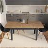 DEGHI Tavolo allungabile 140-190x80 cm antracite con top effetto parquet chiaro - Amigo