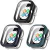 Ruentech Custodia compatibile con custodia protettiva Honor Choice, con pellicola protettiva antigraffio, protezione rigida PC per smartwatch Haylou (confezione da 3 B)