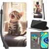PHINIENLAND Cover per Xiaomi Redmi Note 9S / Note 9 Pro / Note 9 Pro Max, Pelle Custodia con Kickstand, Chiusura Magnetica, Slot per Schede, Portafoglio Flip, Gatto