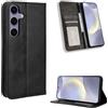 COMAKU Cover a Libro Samsung Galaxy S24 FE, Custodia a Portafoglio in Pelle con Supporto e Chiusura Magnetica Compatible per Samsung Galaxy S24 FE - Nero