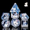 Cusdie Set di 7 dadi poliedrici DnD, per giochi di ruolo, Dungeons and Dragons (D&D-DnD), MTG, Pathfinder (volpe bianca)