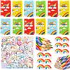 Eymobad Set di 86 Matite Colorate Arcobaleno,12 Matite Colorate,12 Rainbow Sacchetti Regalo,12 Gomme Arcobaleno,12 Adesivi,Regalo Festa Bambini,Articoli per Feste