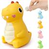 LEcylankEr Salvadanaio Dinosauro Bambini Contamonete Regalo di Compleanno per Ragazza Ragazzo Materiale in PVC di Sicurezza Buono per Decorazione, Diocattolo, Regalo (Nuovo Giallo)