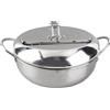 Acouto Pentola per Friggitrice, Pentola per Friggere in Acciaio Inossidabile Pentola per Termometro per Frittura in Stile Giapponese per Ristoranti di Cucina Domestica (Misura Grande 24