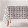 GAMUSI Tovaglia antimacchia cotone Boho rettangolare al tatto tessuto 160 x 300 cm, colore multicolore