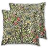 Art Fan-Design Set di 2 federe per cuscino con motivo a ventaglio di William Morris, motivo floreale vintage, per divano, sedia, divano e camera da letto