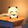 Dhqkqg Luce Notturna per Bambini, Budu Dudu Luce Notturna Bambini, Panda Lampada, 3 Modalità di Luci, Controllo Touch e Ricarica USB, per Bambino e Neonati Deco Cameretta