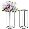 Sziqiqi Sziqiq 80cm Alto Vaso Centrotavola per Fiori - 2 Pezzi Centrotavola per Matrimonio in Metallo Nero Per Guinzagli Stradali Geometrico Da Pavimento Per Eventi Battesimo Festa Matrimonio Ricevimento