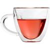Fdit Tazze da caffè in Vetro Isolante a Doppia Parete a Forma di Cuore o Tazze da tè, Latte Trasparente Isolato Tazza da tè con Manico 180ml o 240ml (2#)