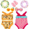 SHOWHEEL Set di Nuoto per Bambole 7 Pezzi,Estate Costume da Bagno per Bambole,Costume da Bagno per Bambole,Vestiti Bambole Reborn,Accessori per Bambole Reborn 35-45CM,Regalo per Ragazze