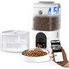 Romiromi Distributore Automatico Cibo per Gatti e Cani 4.5L con Telecamera HD 1080P, 2.4G＆5G WiFi, Fino a 10 Pasti al Giorno, 1-30 Porzioni,Scena da Pranzo e Registro di Alimentazione