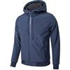 TONY BACKER Giacca Jacket Uomo Invernale Softshell Impermeabile Antivento con Cappuccio Giacca Calda Giubbotto Uomo Trekking Casual (XL, Blu)