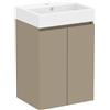 Baikal Mobile da bagno Mini. Mobile montato. 2 porte sospese con lavandino. Armadio da bagno. Lavabo Ceramico. 45 cm Fango.