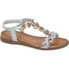 Jo & Joe Sandali piatti da donna intrecciati con cinturino a T e bordo decorato con cinturino posteriore elasticizzato, Azzurro, 41 EU