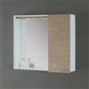 Inbagno Specchio Contenitore per Bagno In Legno Nobilitato Rovere con Un' Anta Reversibile e Ripiano Interno in Legno Comprensivo Di Applique LED