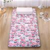 YOUGANG Materasso futon, materasso da pavimento pieghevole, arrotolabile, tatami, singolo, matrimoniale, king size, materasso futon giapponese, con retro antiscivolo (rosa, 70 x 180 cm)