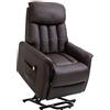 HOMCOM Poltrona Relax Alzapersone con Telecomando, Reclinabile con Poggiapiedi Integrato, 80x94x104cm Marrone