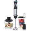 Arendo - Frullatore a immersione in acciaio inox da 1200 Watt - Frullatore ad immersione - Velocità continua - Coltello a 4 ante - Misurino da 800 ml - frusta