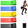 IMAXWAVE Set di 5 fasce elastiche di resistenza per muscoli e fitness, con borsa di stoccaggio, fasce per esercizi per allenamento, allungamento, gambe, glutei, multicolore